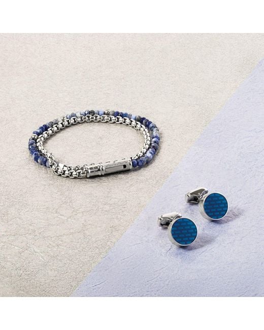 Tateossian Blue Thompson Brick Cufflinks for men
