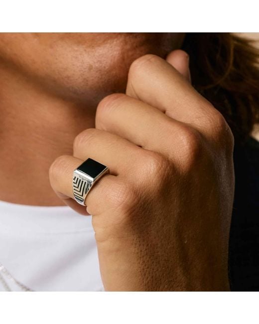 Charlotte's Web Jewellery Sacred Universe Signet Ring Black Onyx for men