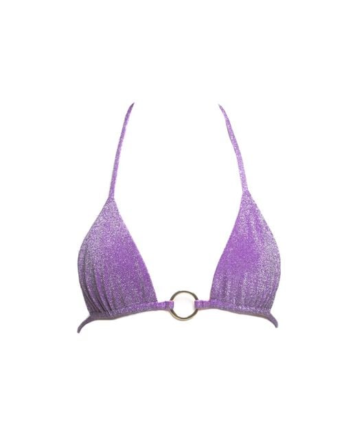 Patti Jane Swim Purple Farrah's Sparkle Triangle Disco Bikini Top