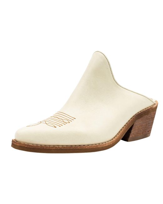 Stivali Natural Heritage Western Mules In Ivory Leather
