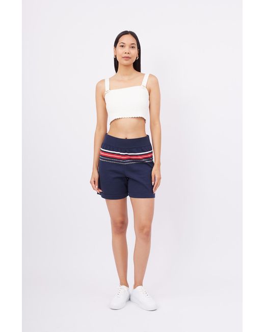 Peraluna Blue Sofia Organic Cotton Knit Shorts