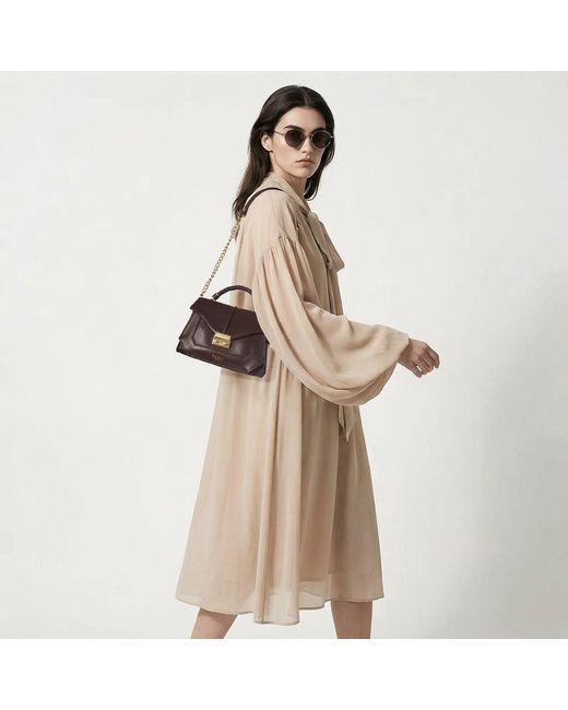 BELYSA Black Flore Leather Shoulder Bag