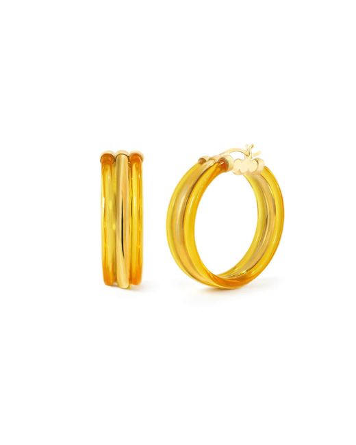 Gold & Honey Yellow Ridge Hoops