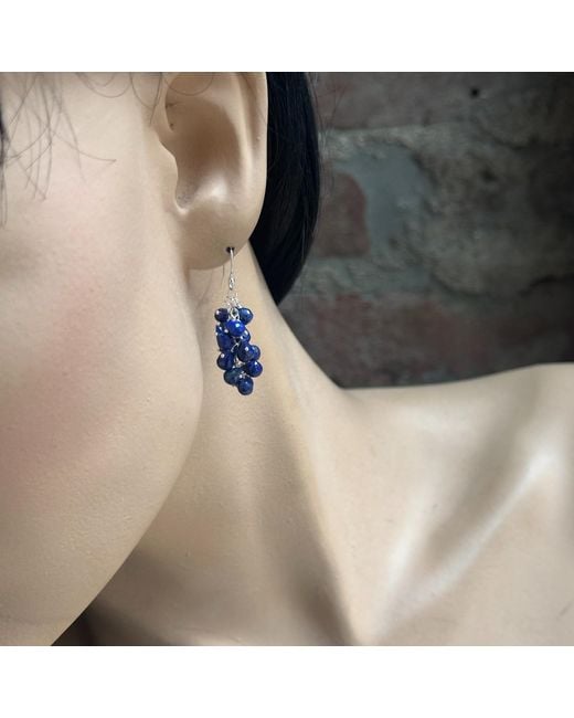 Lori Kaplan Design Blue Cascading Lapis Sterling Earrings
