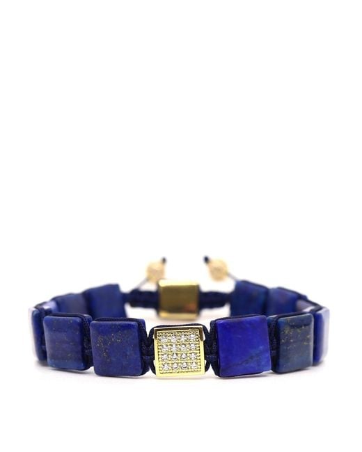 Shar Oke Blue Lapis Lazuli Square Bracelet for men