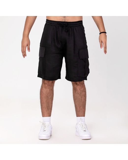 Smart and Joy Black Cargo Style Shorts for men