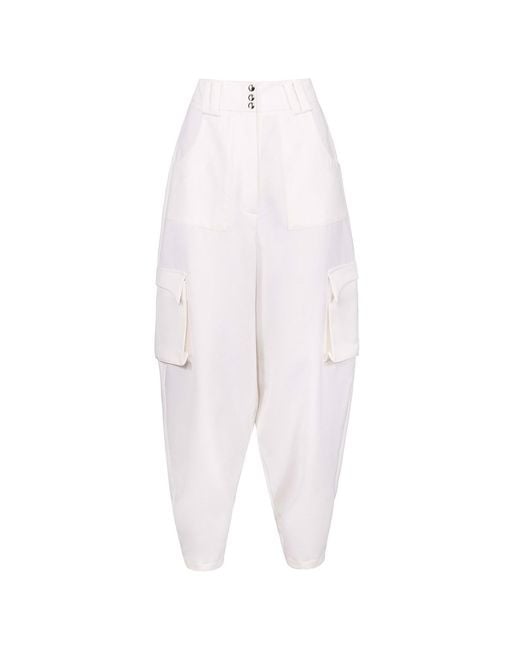 Vestiaire d'un Oiseau Libre White Wool Pocket Trousers