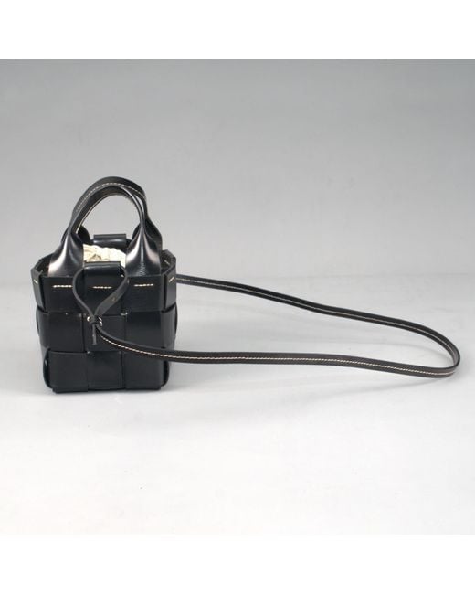Rimini Black Woven Leather Crossbody Bag 'cinzia'