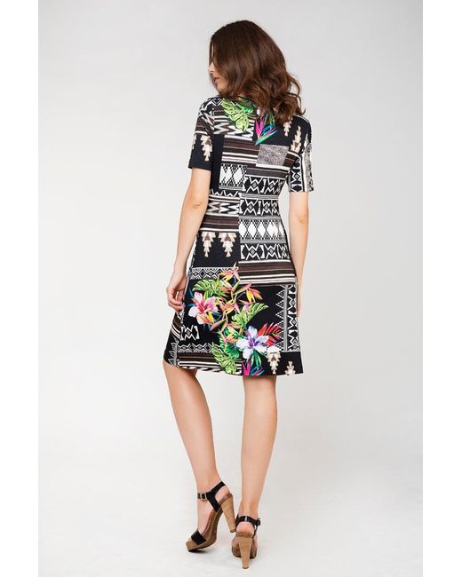 Conquista Green Print Wrapover Dress