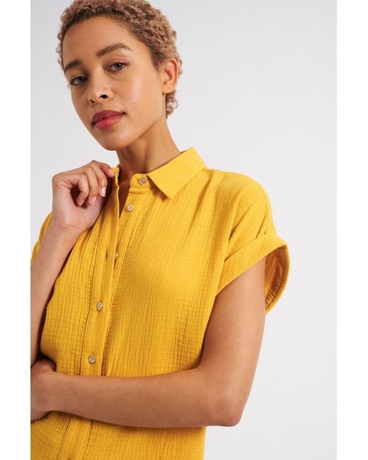 Louche Orange Abinaya Double Gauze Short Sleeved Shirt