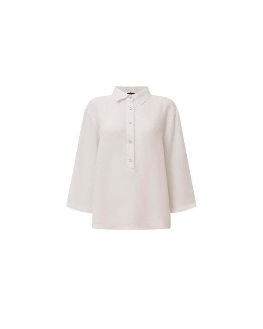 James Lakeland White Linen Blouse