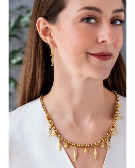 Loni Paul Jewelry Metallic Fish Charm Convertible Necklace