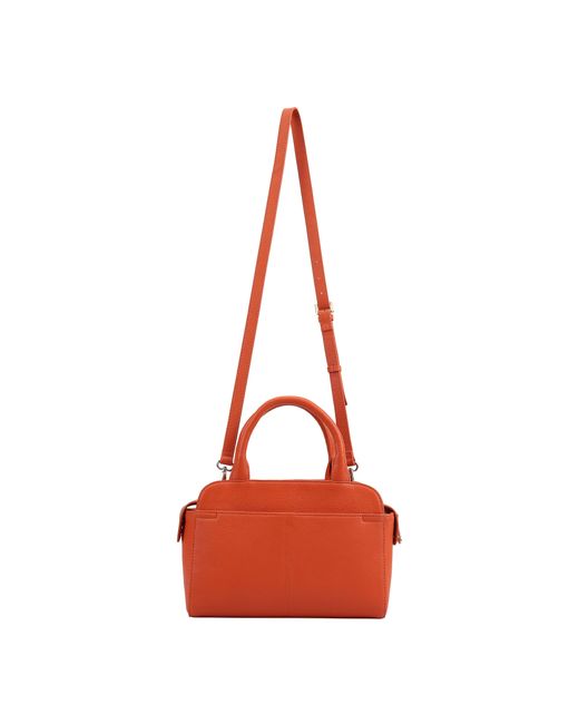 Paul Costelloe Orange Giselle Leather Crossbody Bag