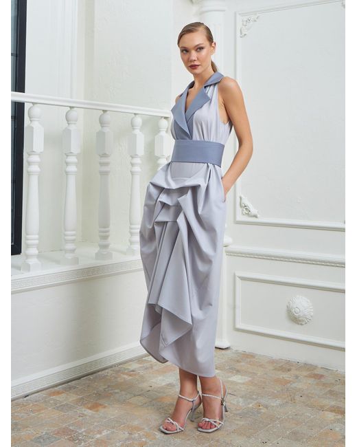 Lumina Eligma Gray The Tuxedo Dress