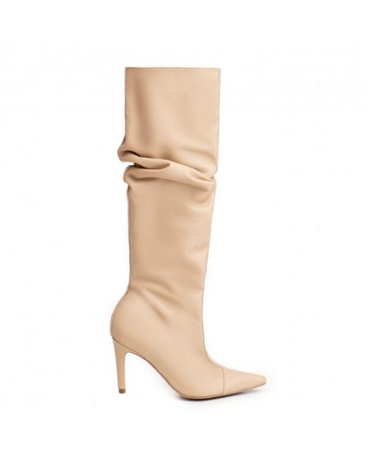 The 5Th Element Natural Neutrals Dune Light Ruched High-Heel Boots