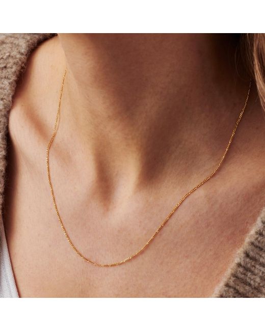 Posh Totty Designs Metallic 9Ct Solid Figaro Chain Necklace