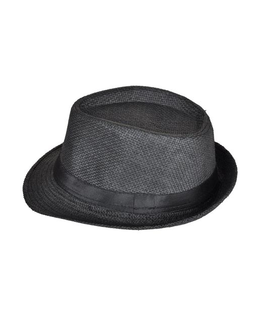 DAVID WEJ Black Trilby Straw Hat for men