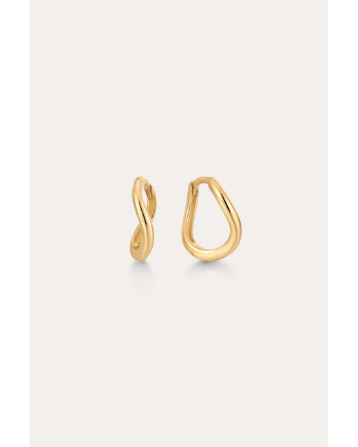 Vanhi Metallic 14K Recycled Solid Twisted Huggie Earrings