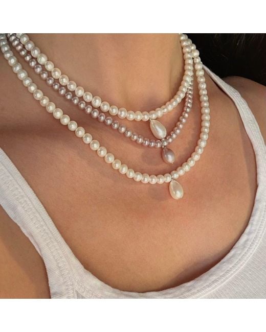 Leni James Metallic The Aura Pearl Necklace