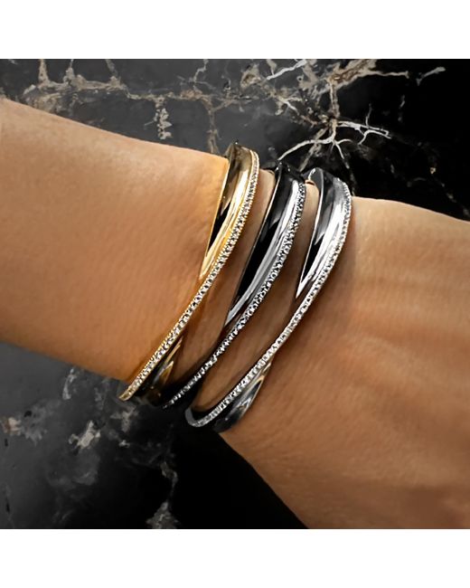 SALLY SKOUFIS White Light Bangle With Made Cz Diamond Stimulant