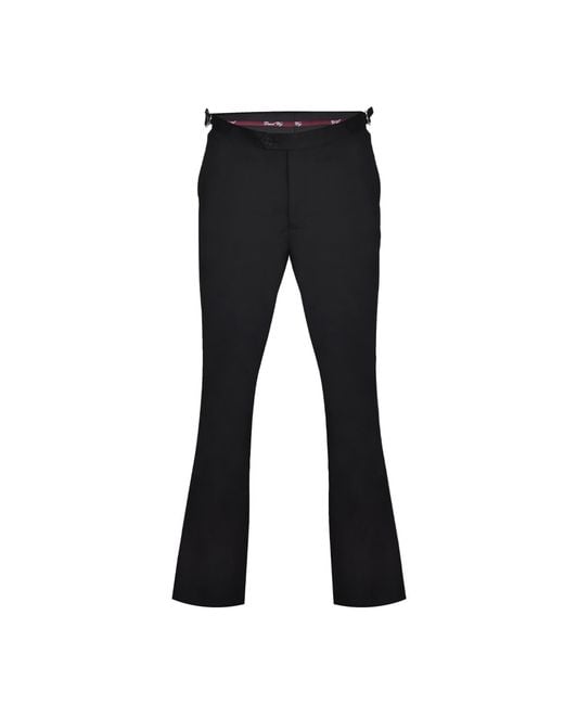 DAVID WEJ Black Ashford Relaxed Trouser With Side Adjusters for men