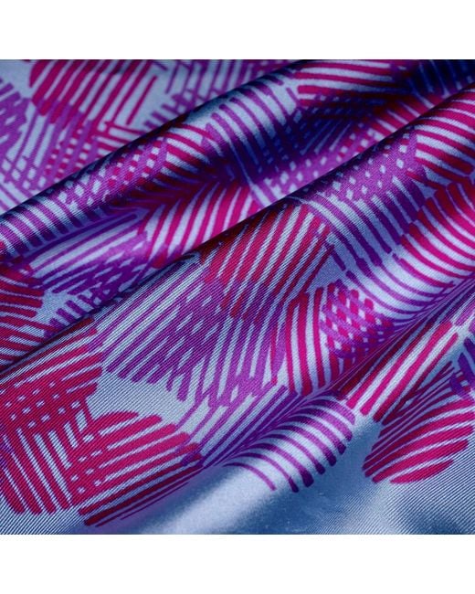 Otway & Orford Purple 'Dot Dash' Silk Pocket Square for men