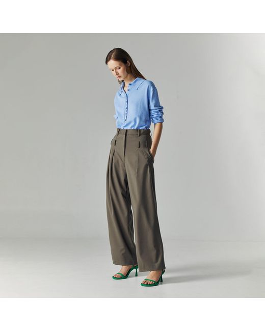 Ats the Label Gray Neutrals Alora Double Belted Pants