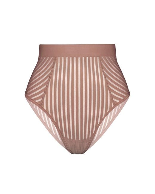 MONIQUE MORIN LINGERIE Pink Vertigo Hi Waisted Brief Mushroom