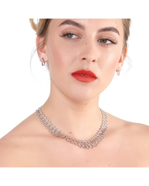 Lucy Quartermaine Metallic Solid Sterling Large Petal Necklace
