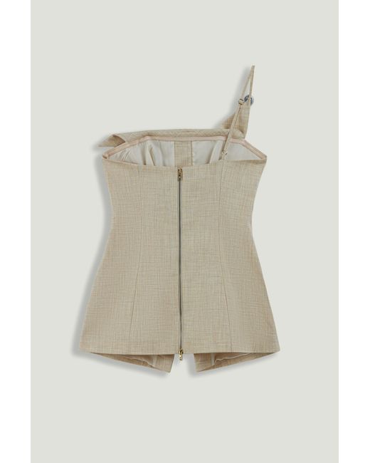 Nocturne Natural Asymmetric One-Shoulder Blouse