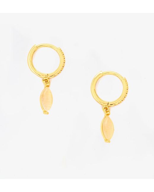 Uchi and Soto Metallic Neutrals Nekomeishi Cream Cats Eye Earrings