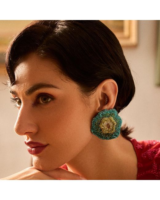 Simitri Green Kiwi Bloom Earrings