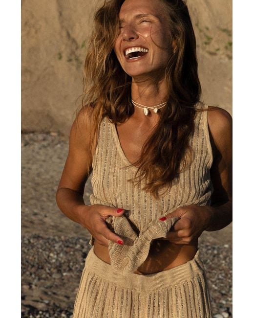 SALANIDA Natural Sole Linen Beach Pants Caramel