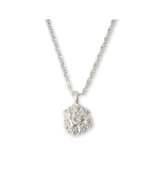 Classicharms Metallic Shayla Molten Clear Zirconia Pendant Necklace