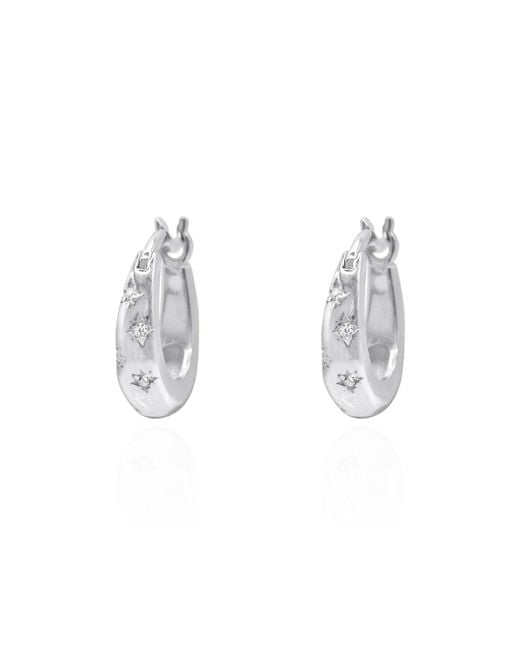 Luna Charles Metallic Esti Star Hoop Earrings