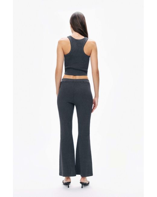 Nocturne Gray Ribbed Bell-Bottom Pants