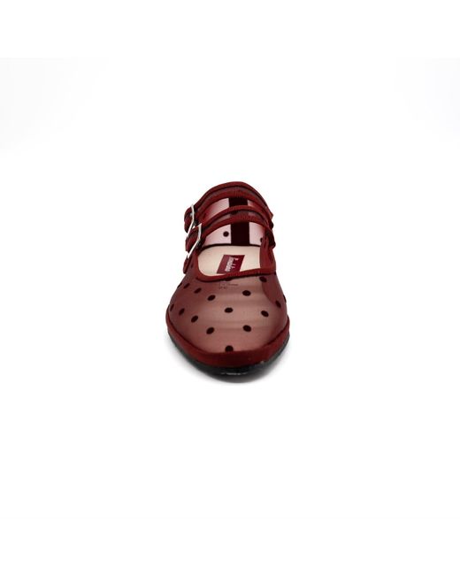 Gondolina Shoes Red Carnival Burgundy Polka-Dot Mesh Double-Strap Mary Jane Shoes – Made