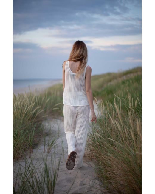 SALANIDA White Caldo 100% Linen Tank Top