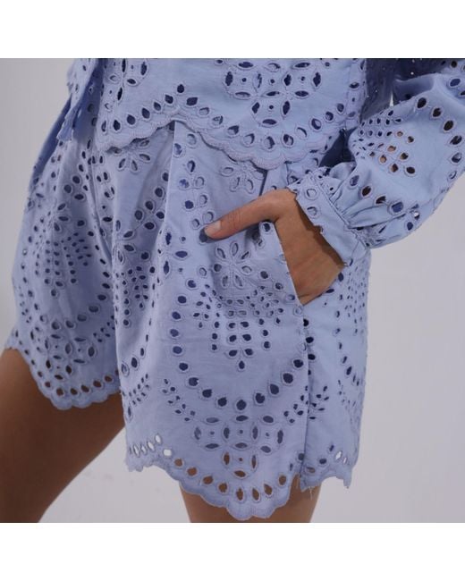 Thisisu Collection Blue Solstice Short -High Waist Broderie Short