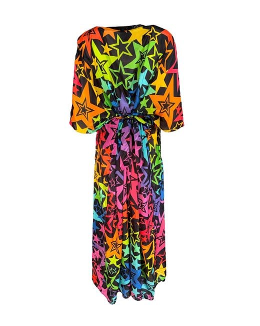 Any Old Iron White New Star Sequin Neckline Kaftan Dress