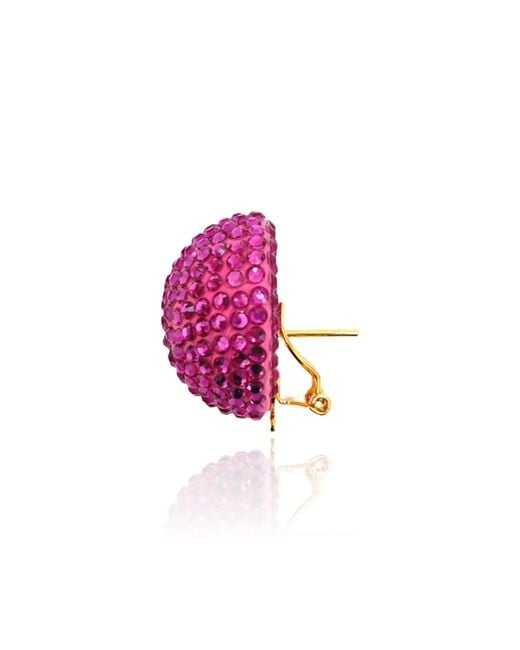 PINAR OZEVLAT Pink Disco Pebble Earrings Fuchsia