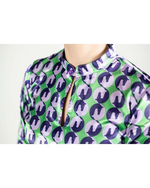 FORZA CAVALLO Blue Yin Yang Horse Satin Pajamas