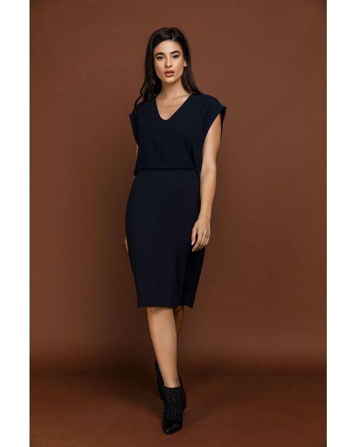 Conquista Blue Two Tone Dress By Si Fashion