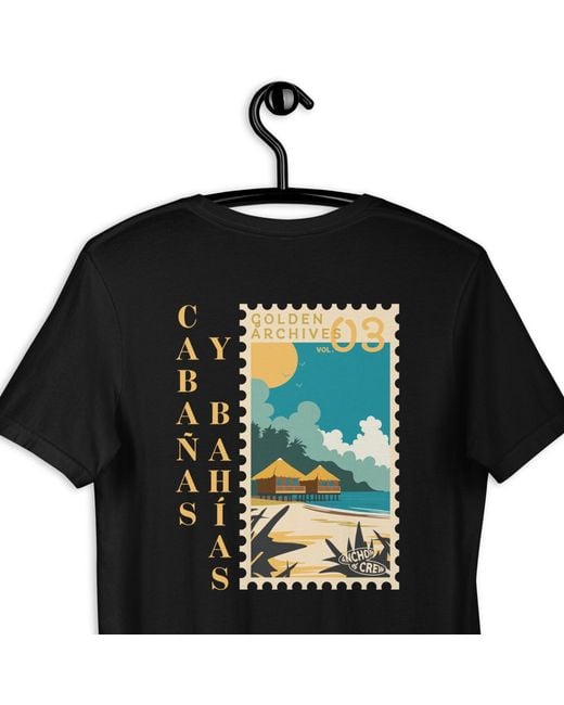 Anchor and Crew Black Golden Archives Postmark Organic Cotton T-Shirt