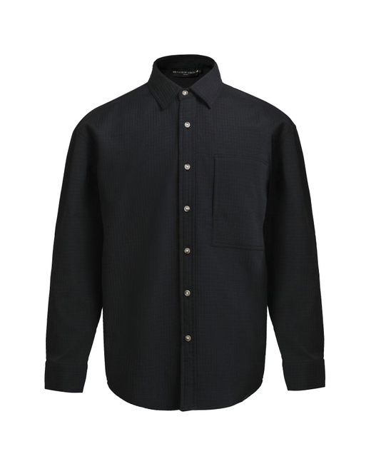 Smart and Joy Blue Textured Timeless Shirt for men