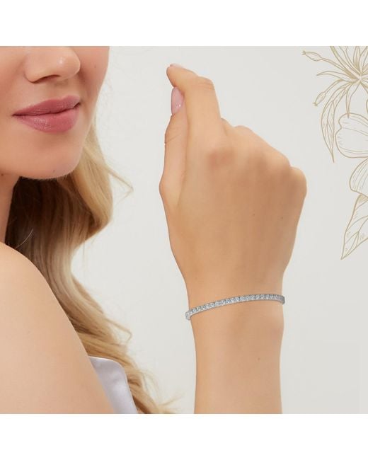 Kylie Harper White Petite Diamond Cz Adjustable Tennis Bracelet