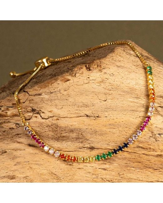 Shaded the Label Metallic Sorcha Diamond Adjustable Tennis Bracelet