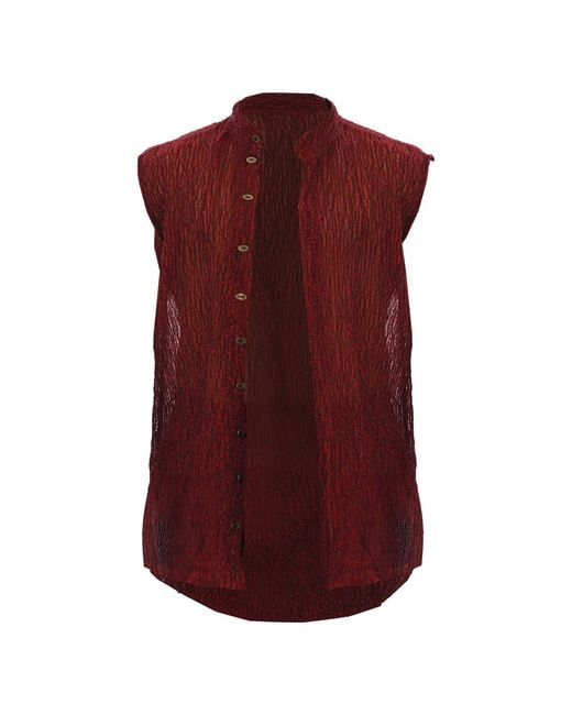 Zhenabia Red Ember Vest Sleeveless Shirt Summer Resort for men