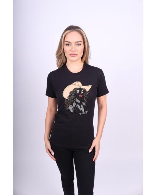 Any Old Iron Black Metallic Bey Girl Beaded T-Shirt