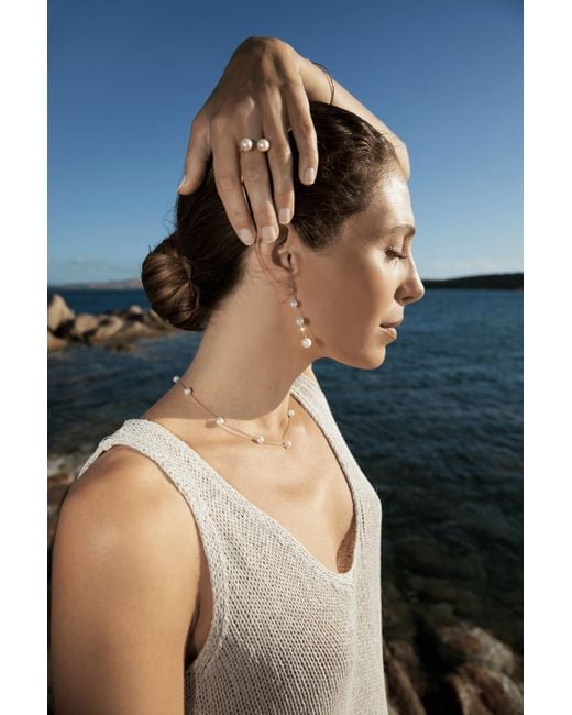 Chiara Tedeschi Jewellery White Capri Hook Vermeil Earrings